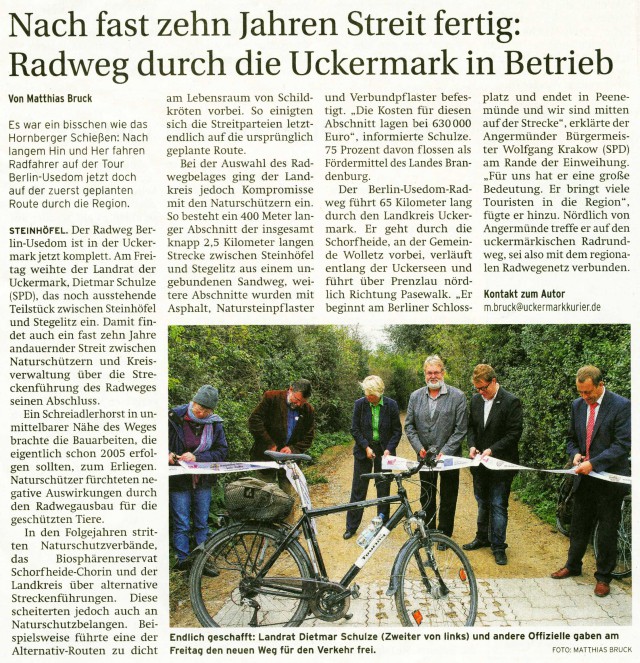 Prenzlauer Zeitung 13.09.2014