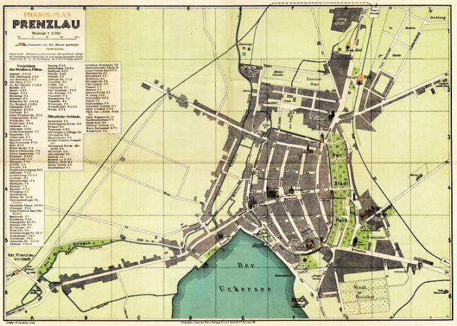 Stadtplan Prenzlau 1931