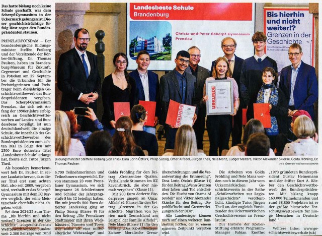 ​Riesiger Artikel im Nordkurier vom 04.10.2025.